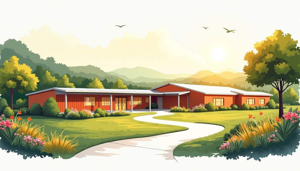 Draw an illustration of a serene