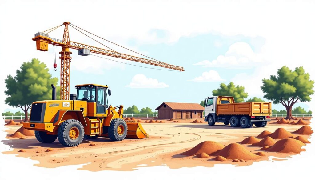Draw an illustration of a construction site in kennedale