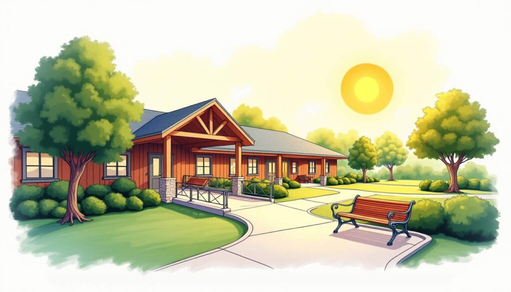 Draw an illustration of a peaceful